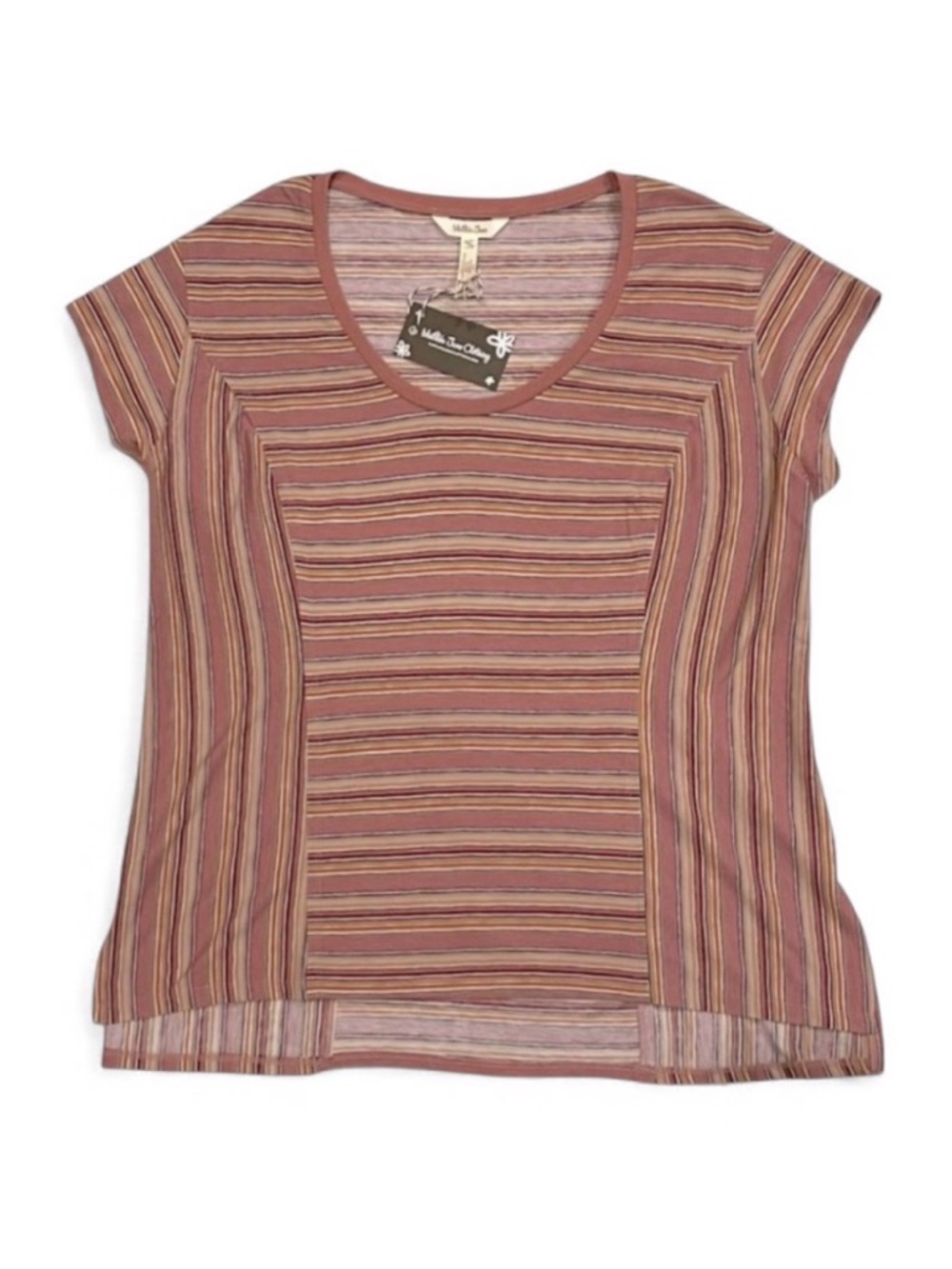 Matilda Jane On The Horizon Earth Tone Striped Top Size Medium